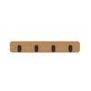 Mode 4 Black Hooks On Bamboo Board Key Rack