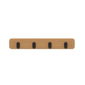 Mode 4 Black Hooks On Bamboo Board Key Rack