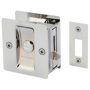 Gainsborough Bright Chrome Rectangular Privacy Sliding Cavity Set