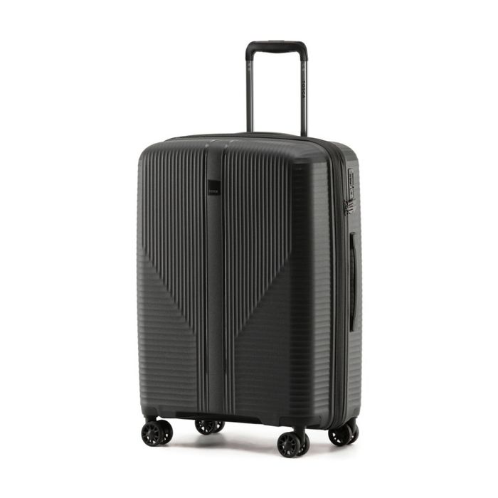 Tosca F-Lite Suitcase Hard Shell Lightweight Travel Luggage Black Medium 65cm