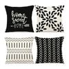 Catzon 4 Pcs Modern Throw Pillow Covers Geometric Flower Pattern for Couch