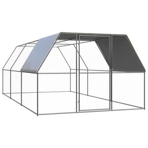 vidaXL Outdoor Chicken Cage 3x6x2 m Galvanised Steel Animal Hen House Chicken Coop