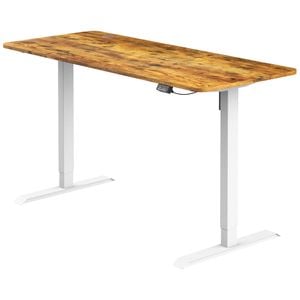 Ufurniture Electric Standing Desk 120cm Splice Board Walnut Table Top+ White Frame