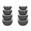 2x 4pc Kitchen Aid Meal Prep Storage Bowls With Lids Charcoal Grey