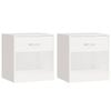 vidaXL 2x Nightstands with Drawer White Bedroom Bedside Table Cabinet Stand