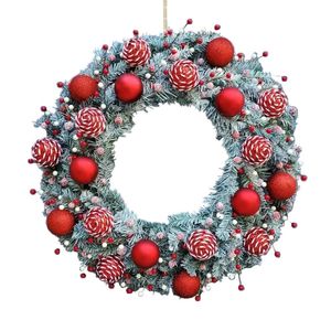 Lifebay Christmas Winter Candy Cane Wreath