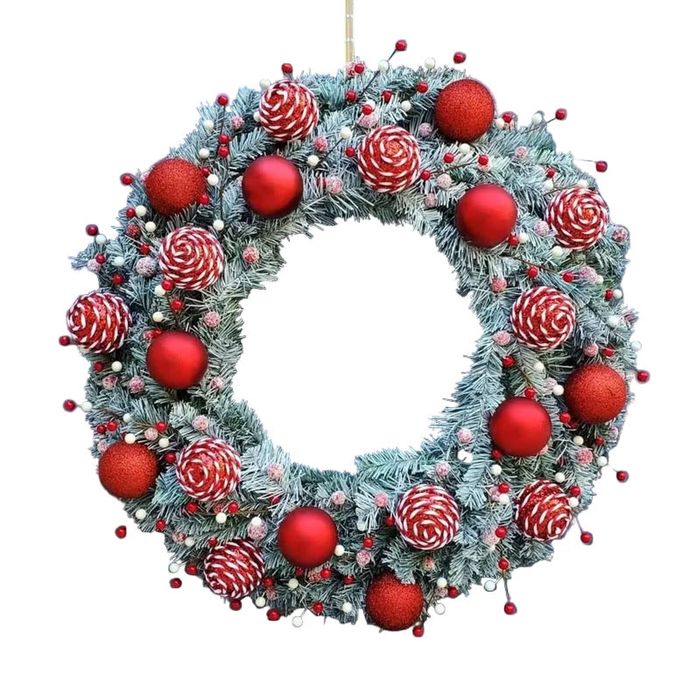 Lifebay Christmas Winter Candy Cane Wreath