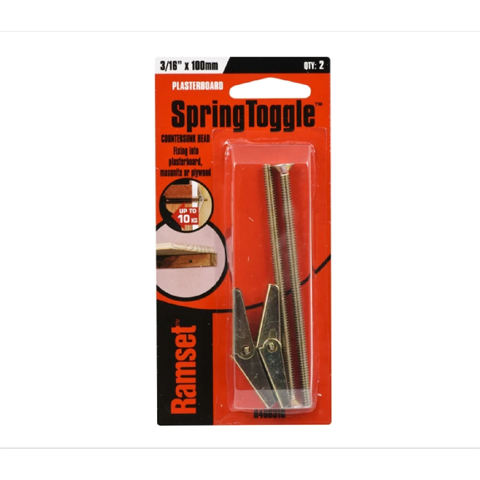 Ramset Spring Toggle Countersunk 3/16'' x 100mm 2pk