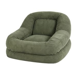Artiss Armchair Floor Chair Couch Recliner 1 Seater Cloud Chaise Lounge Corduroy Green