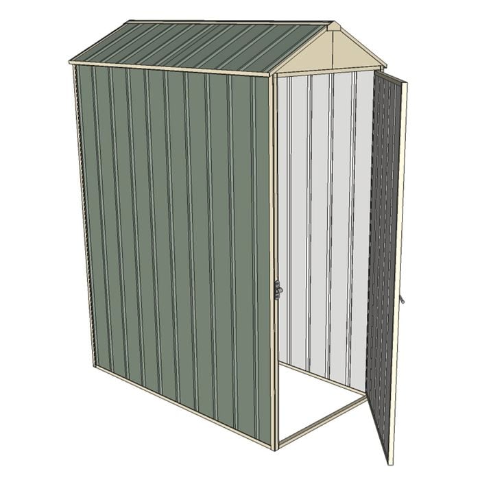 Build-a-Shed 0.8 x 1.5 x 2.1m Gable Single Hinged Door Shed - Green