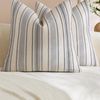 Gioia Casa 2-Pack Heritage Linear Woven Cushion Covers 45cm x 45cm - Light Grey