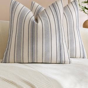 Gioia Casa 2-Pack Heritage Linear Woven Cushion Covers 45cm x 45cm - Light Grey