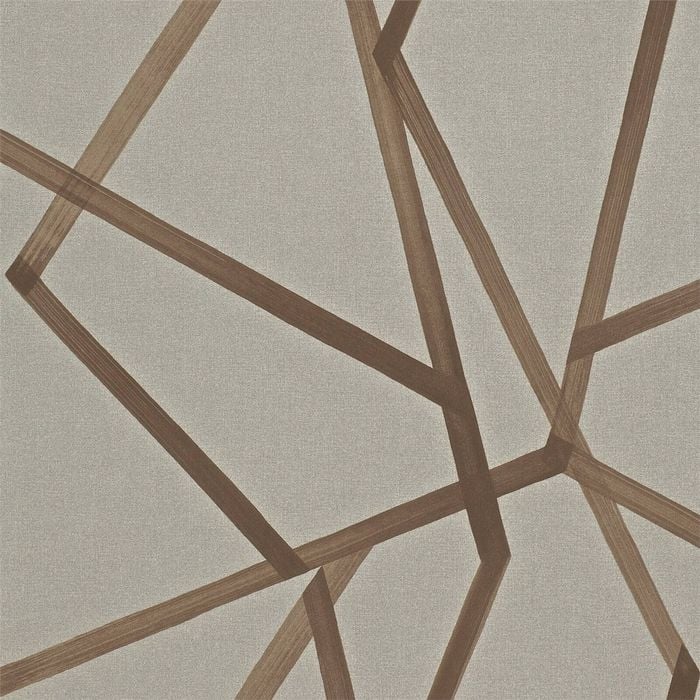 Wallpaper Trader Sumi Geometric Wallpaper Roll 10.05m X 68.6cm, Copper On Hessian