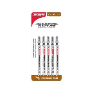 Diablo 100mm High Carbon Steel Jig Saw Blade For Fine Finish Wood Cuts - 5 Pack
