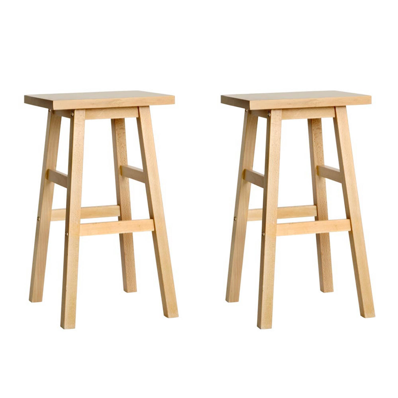 A Set of 2X Bar Stools Nature Wooden Bunnings Australia
