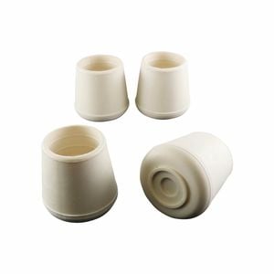 Surface Gard 29mm White Round External Rubber Chair Tips - 4 Pack