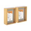 Nicola Spring 3D Deep Box Photo Frames - 5 x 7" with 4 x 6" Mount - Light Wood - Pack of 2