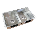 Everhard Stainless Steel Excellence Squareline Double Bowl