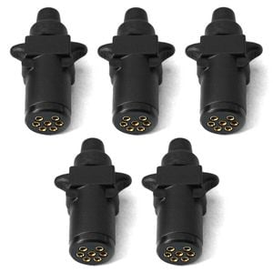 Elinz Trailer Plug 7 PIN Small Round Plastic Connector Adaptor Socket Car Caravan Boat 5x