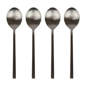 Argon Tableware Stainless Steel Dessert Spoons - 20cm - 4x Durable Rust Resistant Stainless Steel Dishwasher Safe Flatware Set