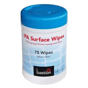 Bastion Ipa Surface Wipes Sanitising Disinfectant 75 Pack 420x140mm Cleaning Supplies