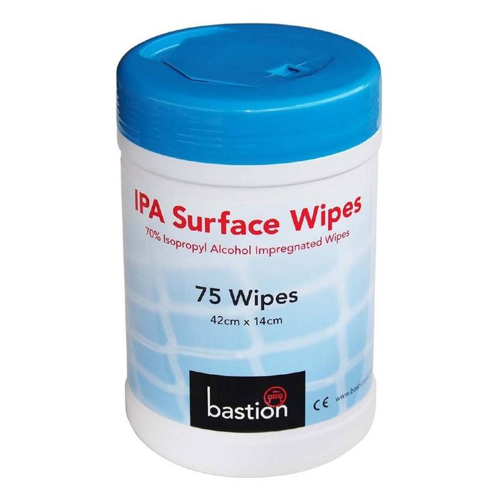 Bastion Ipa Surface Wipes Sanitising Disinfectant 75 Pack 420x140mm Cleaning Supplies