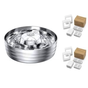 YES4PETS 3.78L Automatic Electric Pet Water Fountain Dog Cat Stainless Steel Dispenser 17x Filters