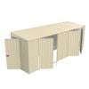 Build-a-Shed 1.5 x 5.2 x 2.0m Cream Tunnel Shed Tunnel Hinged Door Plus Dual Double Hinged Side Doors
