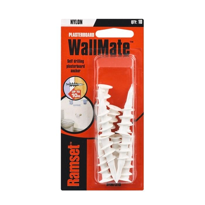 Ramset Wallmate Nylon White 10pk