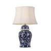 Telbix Iris Modern Table Desk Lamp Light Fabric Ceramic Blue White