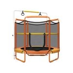 Costway 3-in-1 5FT Trampoline Kids Adjustable Horizontal Bar/Handle Rings Jumping Fun Birthday Gift Orange