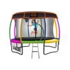 Kahuna Trampoline 14 Ft With Basketball Set And Roof Cover - Rainbow
