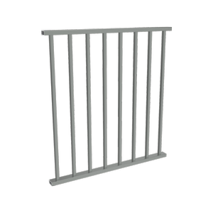 ProtectorAl 0350 – 0900 mm W x 950 mm H Palladium Silver Aluminium Flat Top Square Picket Balustrade Panel