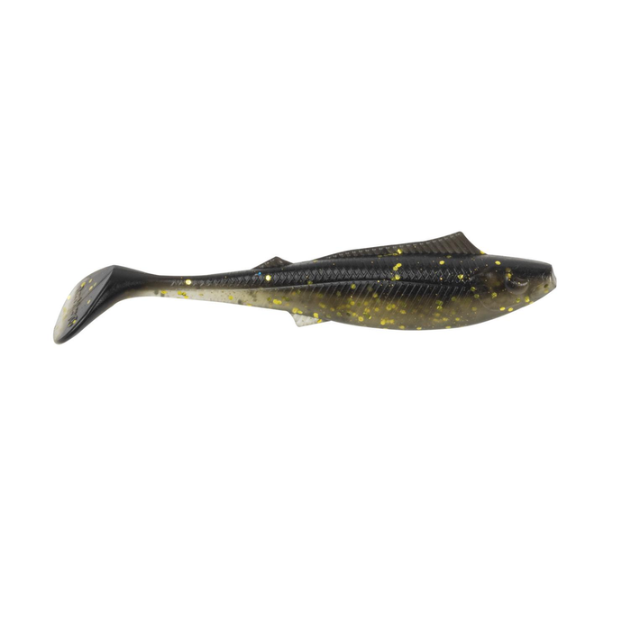 Berkley PowerBait 3" Nemesis Paddletail Soft Plastic Fishing Lure Black Gold Glitter