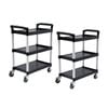 SOGA 2X 3 Tier Portable Kitchen Food Trolley-Black