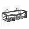 5-Pack Adhesive Shower Caddy for Bathroom & Kitchen Storage, Stainless Steel - BLACK