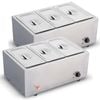 SOGA 2X Stainless Steel Electric Bain Marie Food Warmer 3 x 1/2 GN Pan