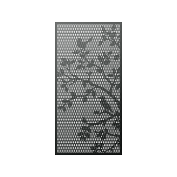 Walpix 1800 x 900 x 2.0mm Perforated Aluminium Decorative Screen Flat Profile Spring Full Perf - Charcoal