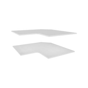 Lugna 900 x 380mm White Corner Adjustable Shelf - 2 Pack - White