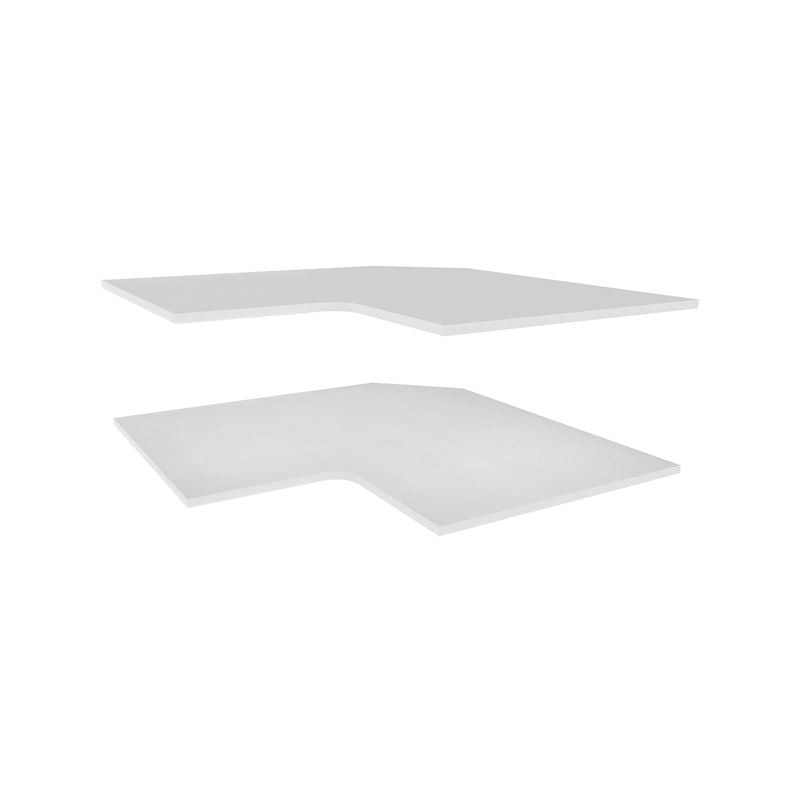Lugna 900 x 380mm White Corner Adjustable Shelf - 2 Pack - White