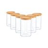 Argon Tableware Glass Storage Jars with Cork Lids - 1 Litre - Pack of 6