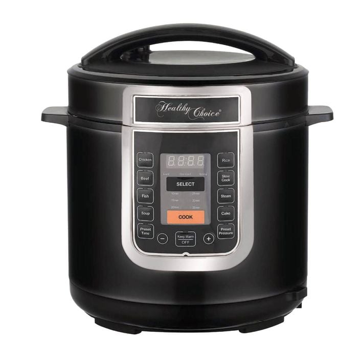 Healthy Choice 6L Electric Slow & Pressure Cooker (Black/Silver) 8 Programs, 1000W