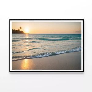 Blurred Tropical Beach View  Print 100% Australian Made 120x90cm  (Poster)