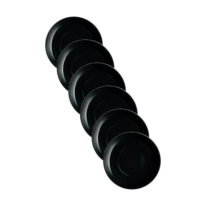 6pc Luminarc Diwali Dessert Plate19x2cm Serveware Opal Glass Black