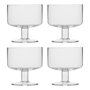 4pc Ecology Classic Timeless Soda Lime Glass Dessert Bowls 10cm Clear