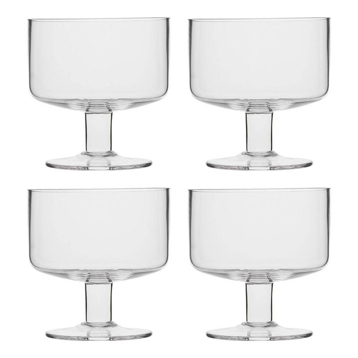 4pc Ecology Classic Timeless Soda Lime Glass Dessert Bowls 10cm Clear