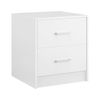 Design Square Marcus Wooden Nightstand Bedside Table W/ 2-Drawer White