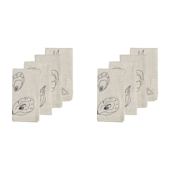 2x 4pc Ecology Cotton/Linen Feast Napkins 45x45cm Flax