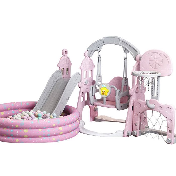 Splendid Living Kids Slide And Swing Set Outdoor Indoor Pink