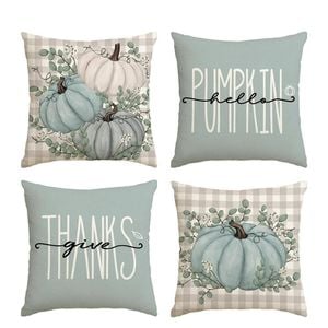 Catzon 4 Pcs Linen Throw Pillow Covers Autumn for Home